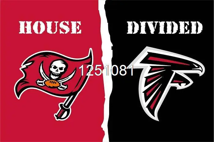 Тампа Бэй Пираты Атланте дом разделенный флаг 3ft x 5ft полиэстер NFL баннер Размеры №