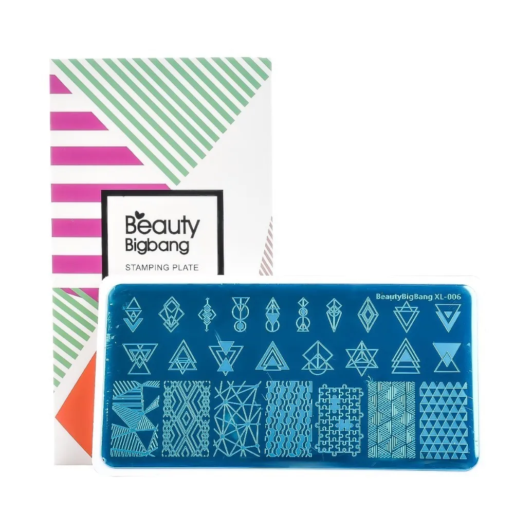 BeautyBigBang 1 шт. прямоугольная пластина для стемпинга ногтей с отрицательным