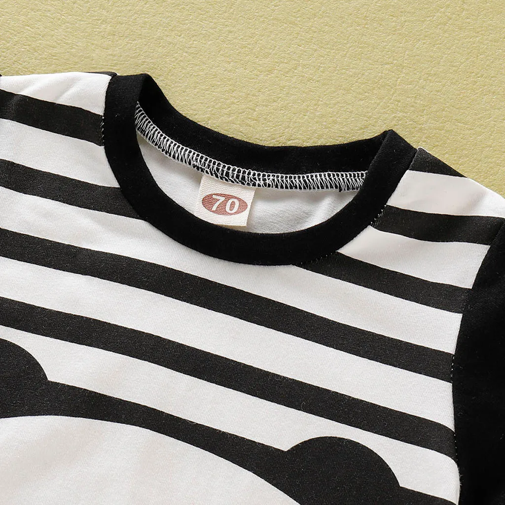 Детский комбинезон с короткими рукавами для мальчиков и девочек полосатый