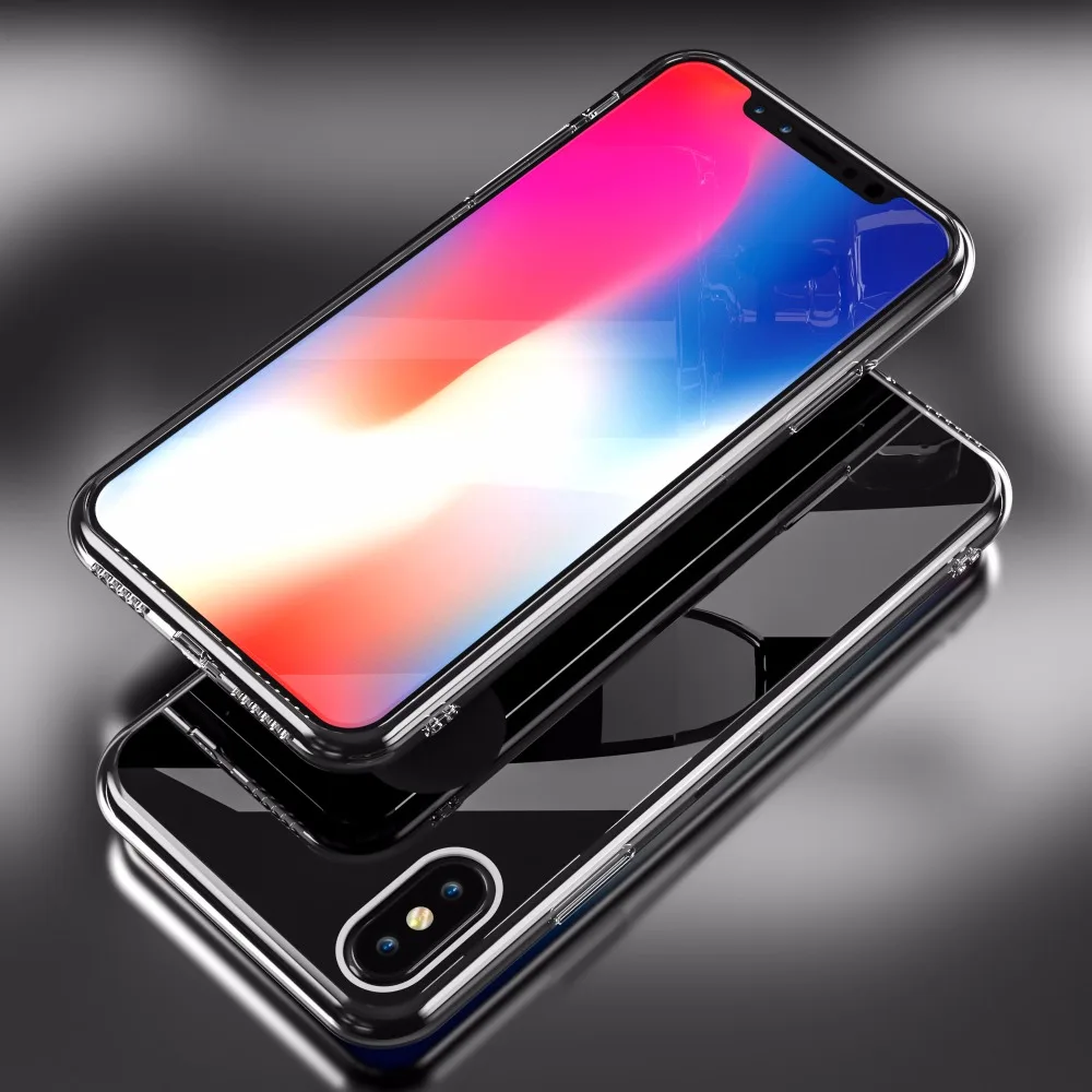 For iPhone X 6 6S 7 8 Plus Case Luxury Ultra Thin Mirror Phone Cases 10 5 5S SE Soft TPU Rugged Hybrid Armor Cover |