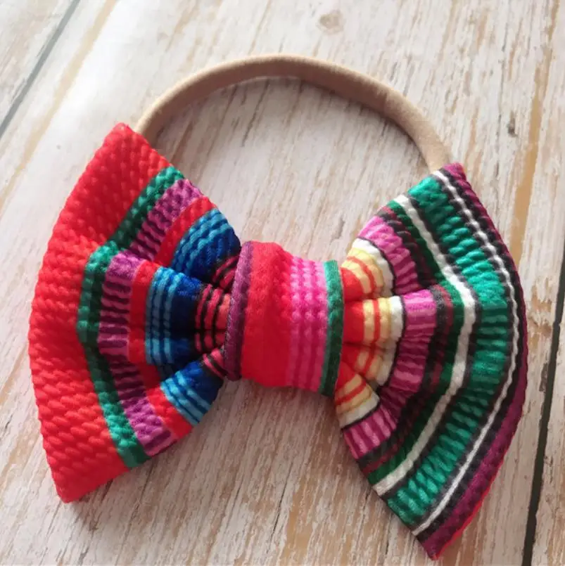 Нейлоновая повязка для волос с большим бантом 5 дюймов эластичные повязки мягкая