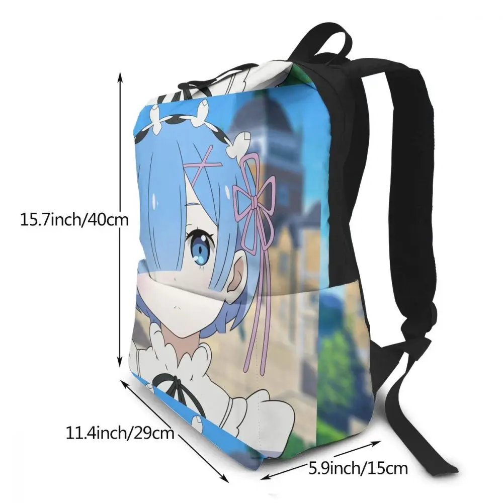 Рюкзак для мужчин и женщин Re Zero Rem трендовая Сумка подростков