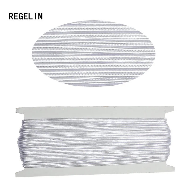 white REGELIN(около 30 метров 3 мм) Китайский шнур из нейлона, змеиный живот, шнуры для самостоятельного изготовления китайских узлов - Цвет: white
