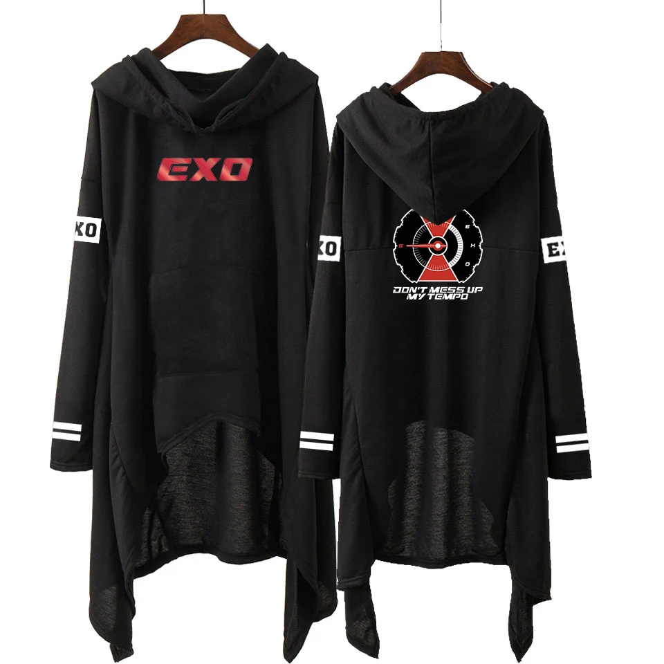 Kpop EXO Новая мода корейский DO LAY SE HUN KAI SING для вас толстовки длинная юбка женские