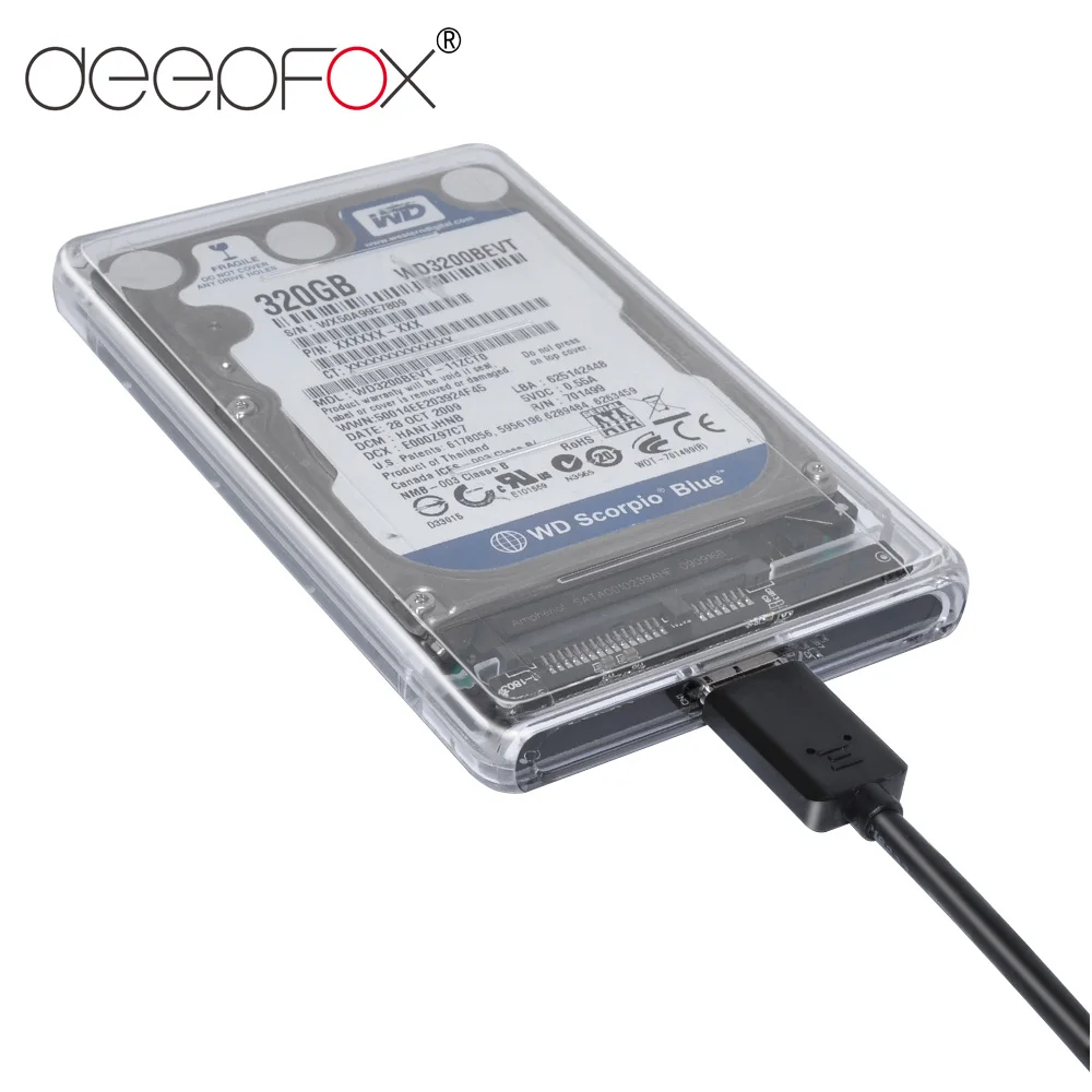 Прозрачный корпус для жесткого диска 2 5 дюйма адаптер SATA к USB 3 0 SSD коробка Samsung Seagate