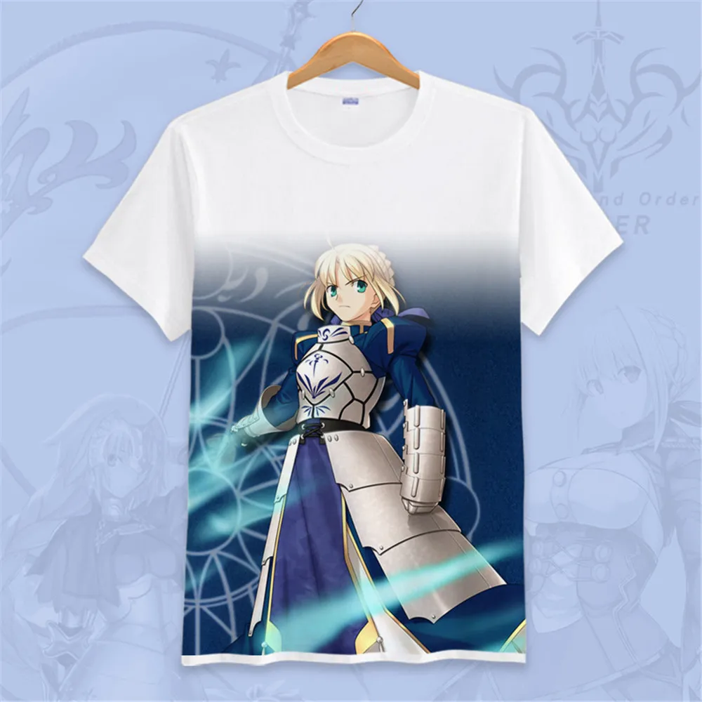 Футболка с надписью Fate/stay night костюм для косплея из Fate Grand Order футболка коротким