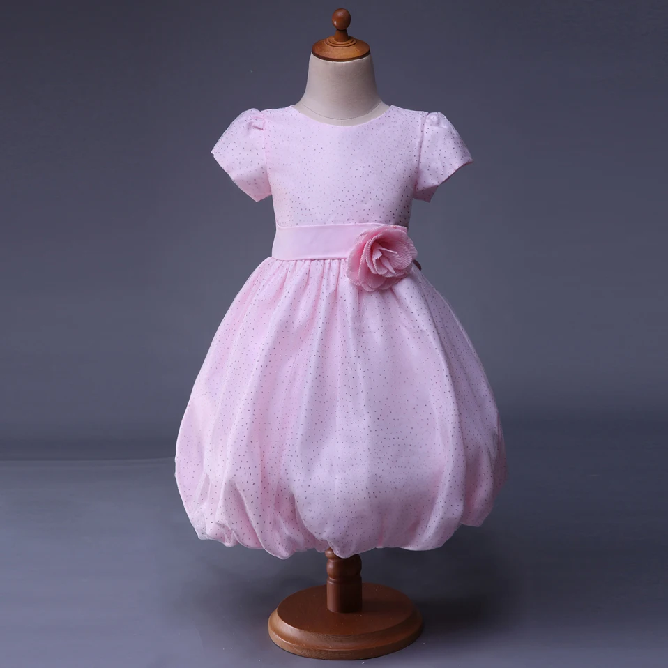 Cutestyles Lace Flower Girl Gresses With Pink Sash Boutique Summer Girls Party Dresses GD40814-43 | Детская одежда и обувь