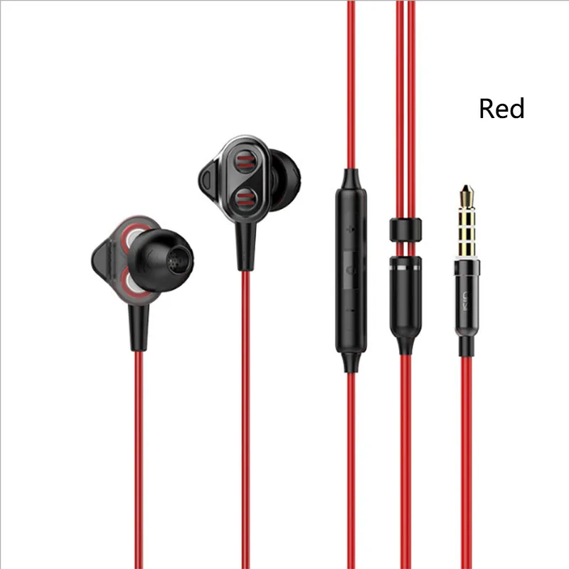 Новая оригинальная коробка UIISII DT800 2DD+ 2BA наушники HIFI шумоизоляция стерео монитор гарнитура с микрофоном наушники для мобильного телефона - Цвет: Red