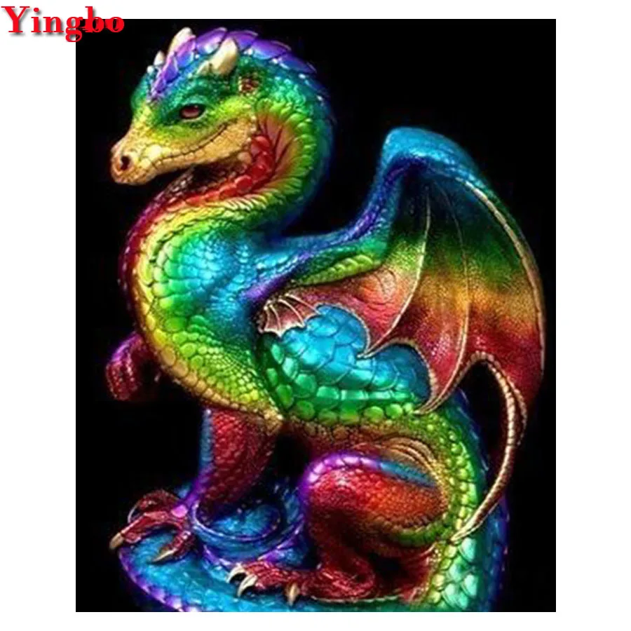 3d Diy Custom foto Diamond Painting Cross-stitch Full square round dragon images embroidery with diamonds mosaic Rhinestones
