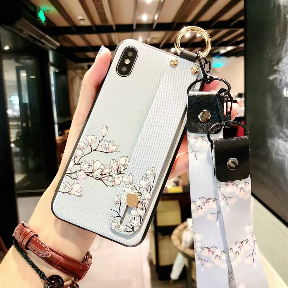 Ремешок чехол для телефона s iPhone 7 элегантный белый цветок 6 S 8 плюс XS Max Матовая