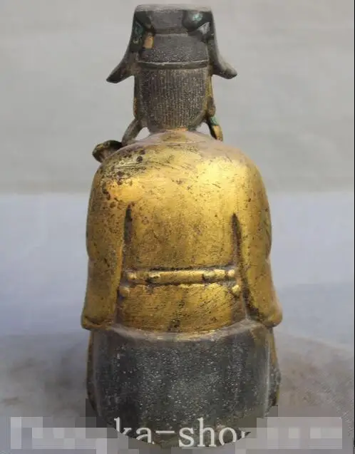 

8" Chinese Fengshui Bronze Carving Wealth Ruyi Mammon Money Wealth God Statue