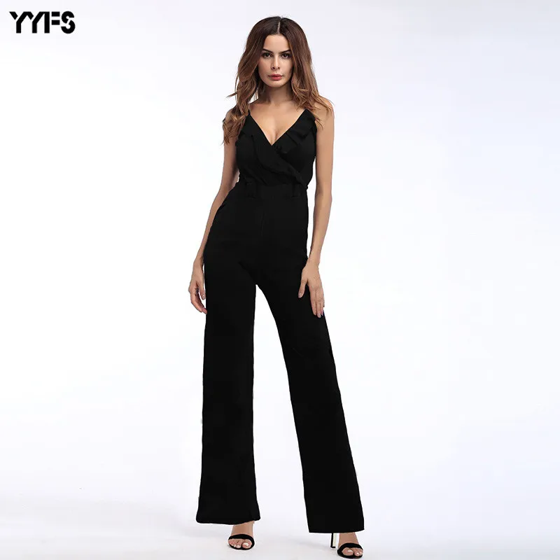 Летние Комбинезоны женские комбинезоны Boho с открытыми плечами v образным вырезом