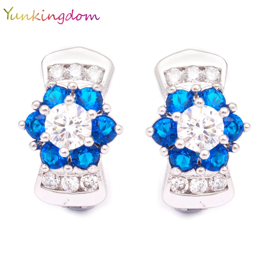 Yunkingdom модные серьги кольца цветок золотой Цвет 4 s кристалл для женщин|hoop earrings for