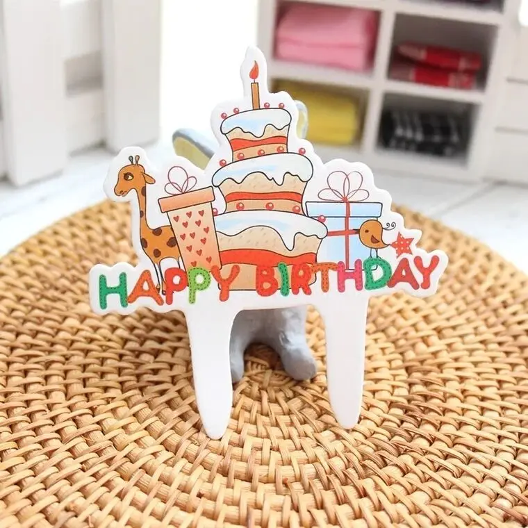 50 шт. cakeCake Микки Маус принцесса Корона украшения С Днем Рождения вечерние принадлежности кекс пачка торт День рождения украшения подарок - Цвет: Giraffe letter