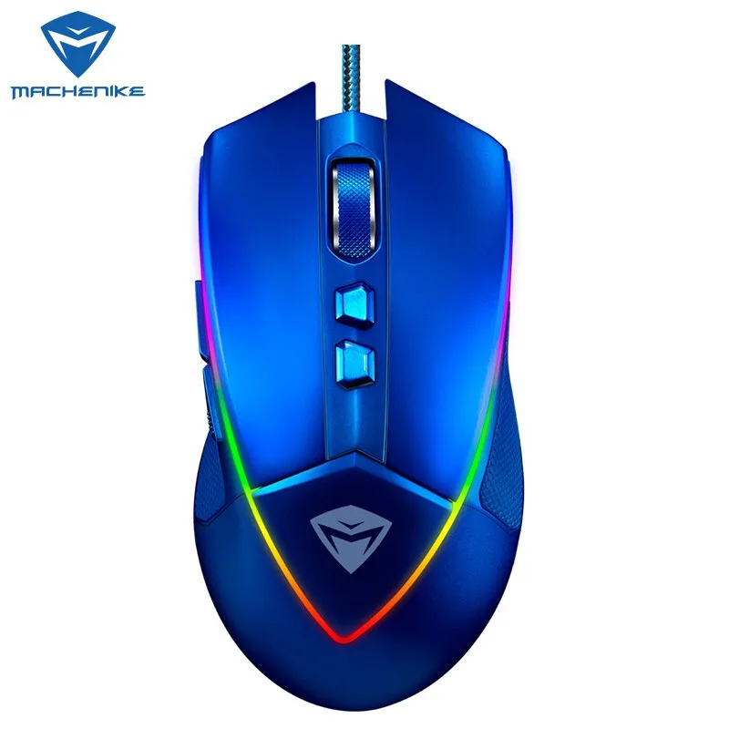 Синий Machenike M5 черная/белая/синяя игровая мышь красная RGB подсветка для ноутбука Настольный компьютер офис и игры мышь - Цвет: Синий