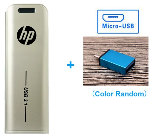 Free Micro adapter hp X796W металлический USB 3,1 высокоскоростной USB флеш-накопитель 32 Гб 64 Гб 128 ГБ 256 ГБ 512 ГБ флеш-накопитель карта памяти для ПК ноутбука - Цвет: Free Micro adapter