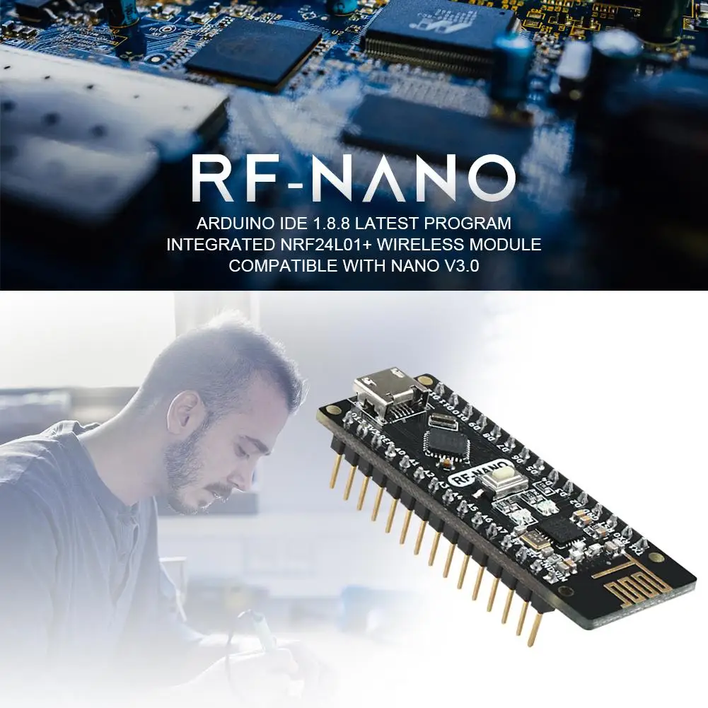 NRF24L01 + 2 4G беспроводной модуль Arwino NANO V3.0 = RF Nano интегрированная плата с интерфейсом