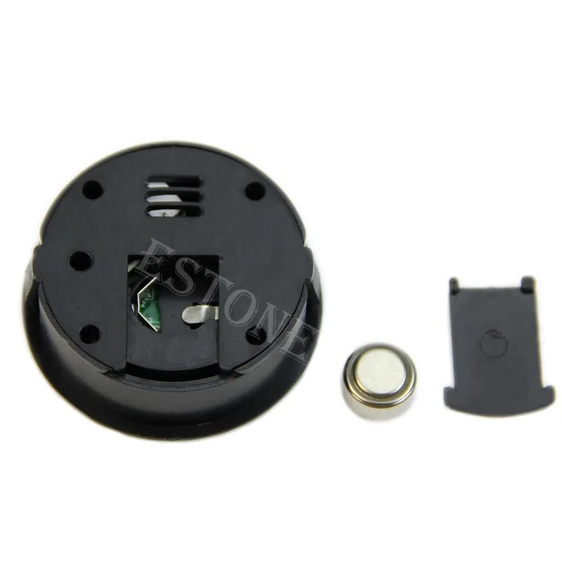 Цифровой прикуриватель гигрометр термометр круглый черный циферблат