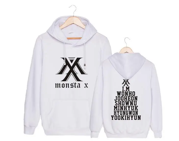 Пуловер унисекс с логотипом monsta x и названием участников Kpop свитшот принтом