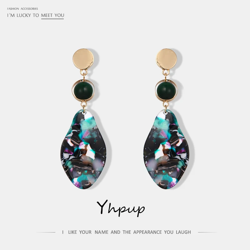 Женские длинные серьги Yhpup модные полимерные акриловые подвески вечерние