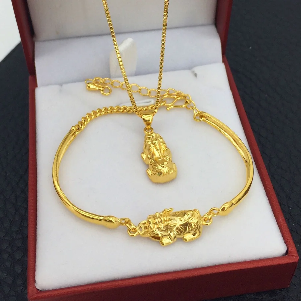 Hot Sale Mascot Pixiu Pendant Vietnam Sand Gold Transfer Luck Bracelet Lovers' Fashion Gifts Wholesale | Украшения и