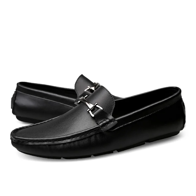 Men Brand Sneakers Leather Casual Slip on Man's Brown Black Driving Boat Shoes Comfortable Male Loafers Soft Spring Autumn | Обувь