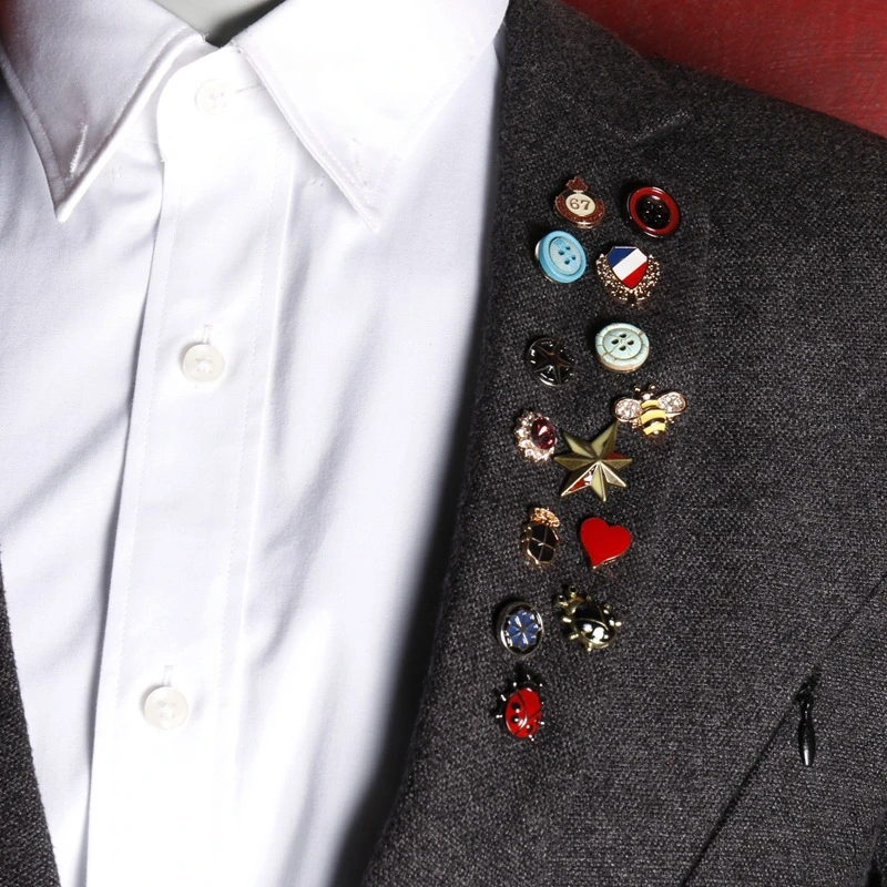 DoreenBeads 2 шт. творческие шестиугольные значки со звездами Мужская модная брошка на