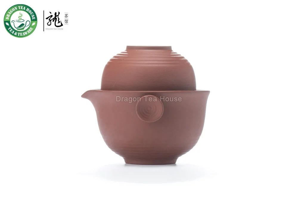 Yixing глина красный кунг чашки Fu & чайник Набор для путешествий 3 шт.|yixing clay|red clayteapot
