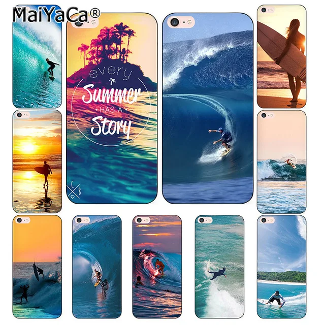 MaiYaCa морская волна для серфинга лето серфинг океан iPhone 4S 5S 6S 7 8 Plus X XR XS MAX чехлы