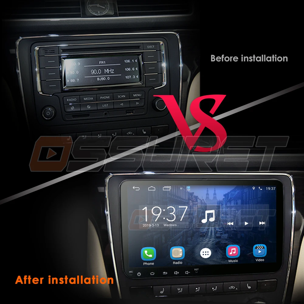 2 din 9 'ɺndroid 0 четырехъядерный автомобильный Радио Стерео GPS для V W Passat B6 CC Polo GOLF 5