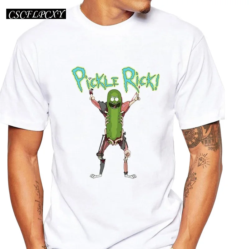 Мужская футболка с круглым вырезом Pickle Rick Повседневная короткими рукавами и