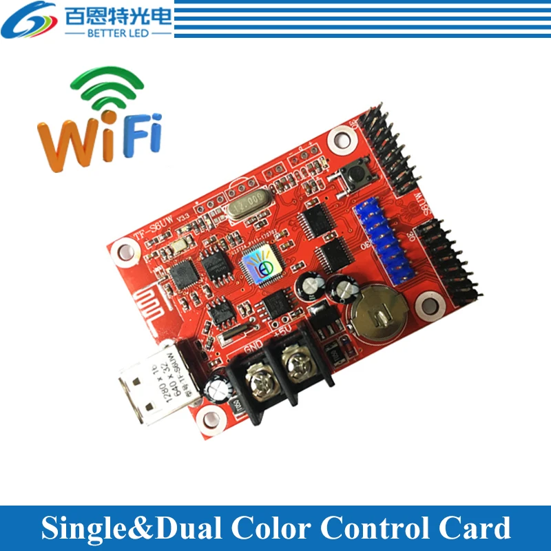 

TF-S6UW0 Одиночная и Двухцветная светодиодная карта управления дисплеем, Wi-Fi + USB-контроллер связи
