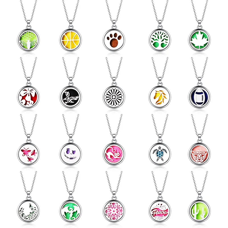 

New 316L Aroma Box Pendant Necklace Magnetic Stainless Steel Perfume Essential Oil Diffuser Locket Pendant Charm jewelry