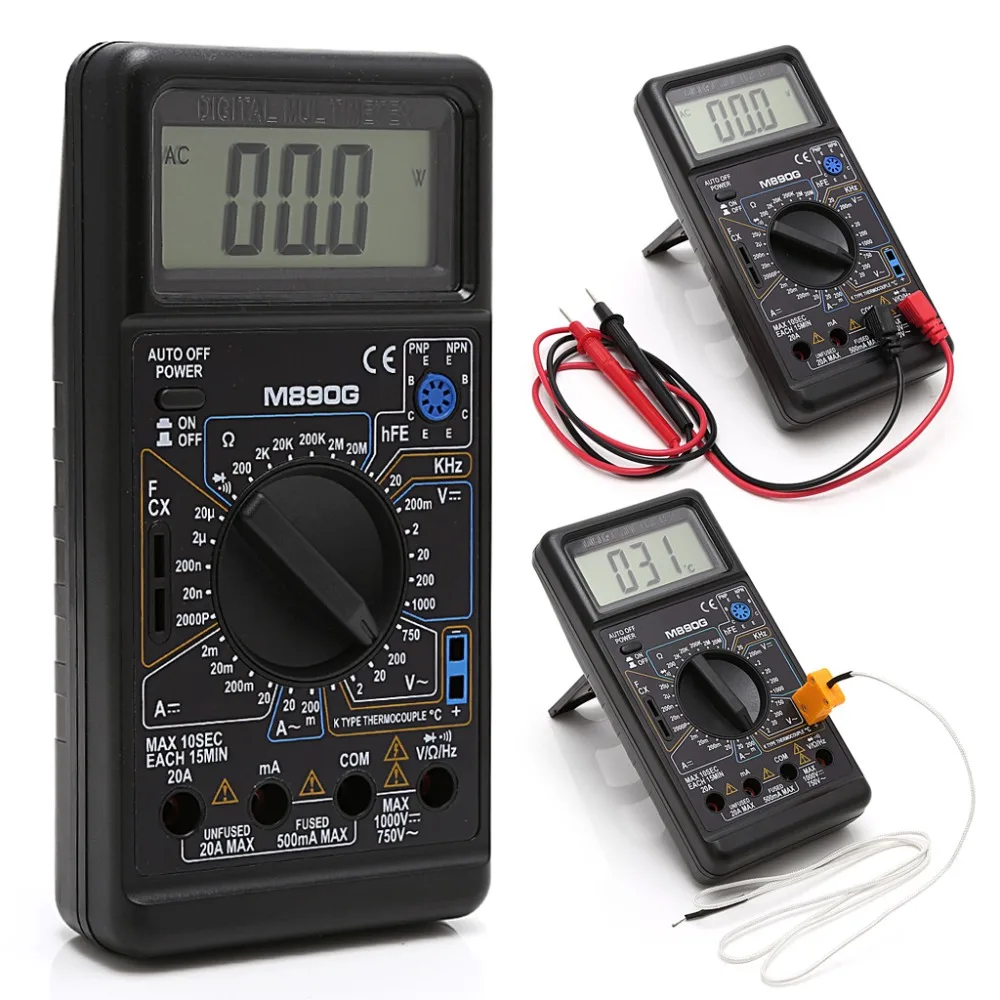 Цифровой мультиметр M890G DMM AC DC Вольтметр Ом измеритель температуры тестовый