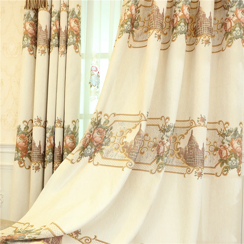 Европейские Элегантные высококачественные жаккардовые занавески с полным