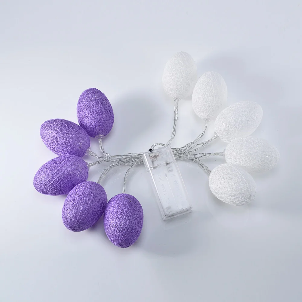 10LED 20LED 30LED Пасхальный светильник яйцо гирлянды на батарейках ватные шарики день