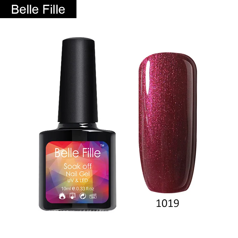 Belle Fille 10 мл Гель лак для ногтей замочить от арбуза красный цвет маникюр
