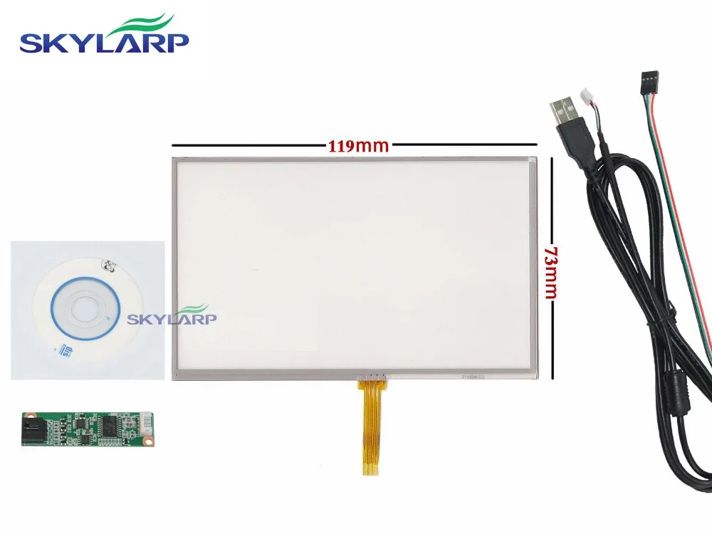

Новый 5-дюймовый 4-проводной резистивный сенсорный контроллер USB для 5-дюймового сенсорного экрана AT050TN43 стеклянная Сенсорная панель Бесплатная доставка