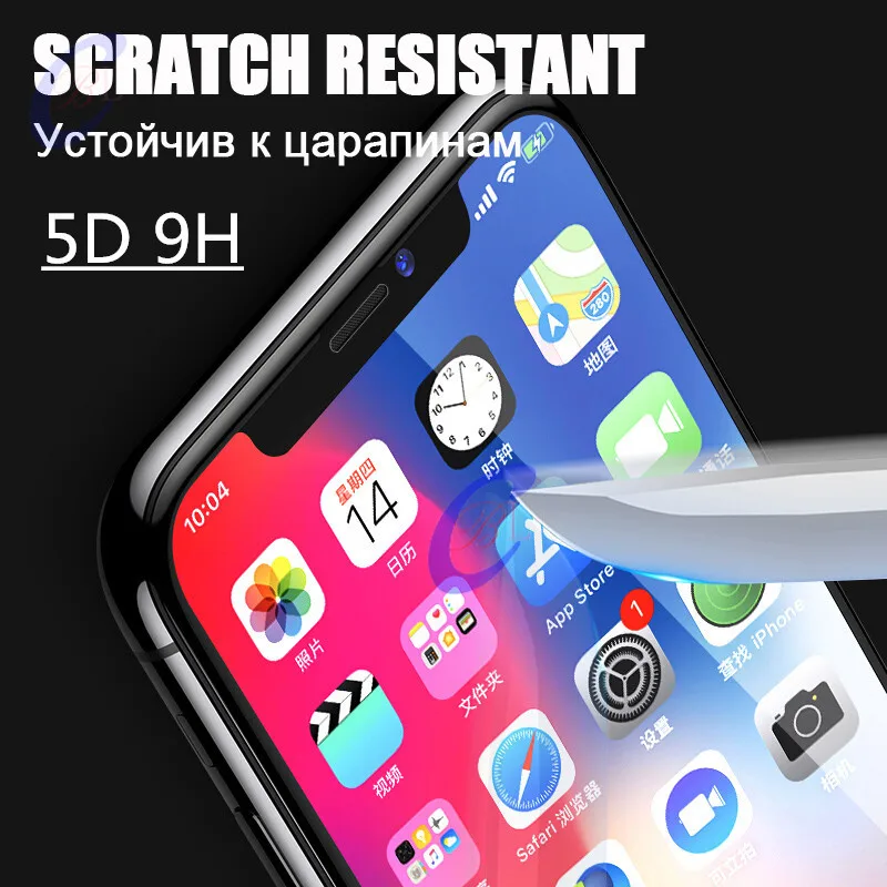 5D закаленное стекло с изогнутыми краями для iPhone 11 XS XSMax XR полное покрытие Защита