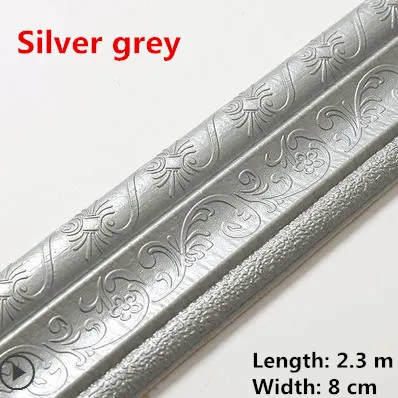 Silver grey Обои линия талии декоративная линия угловая линия самоклеющиеся полоски-накладки Детский сад Дети анти-столкновения наклейки на стену - Цвет: Silver grey