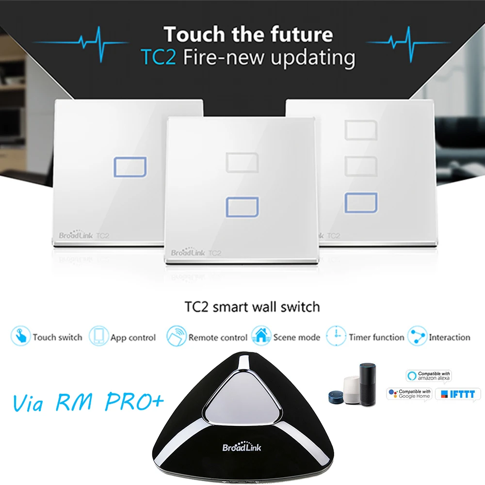 Broadlink TC2/TC2S/TC3 Wi Fi Великобритании ЕС США светильник настенный выключатель
