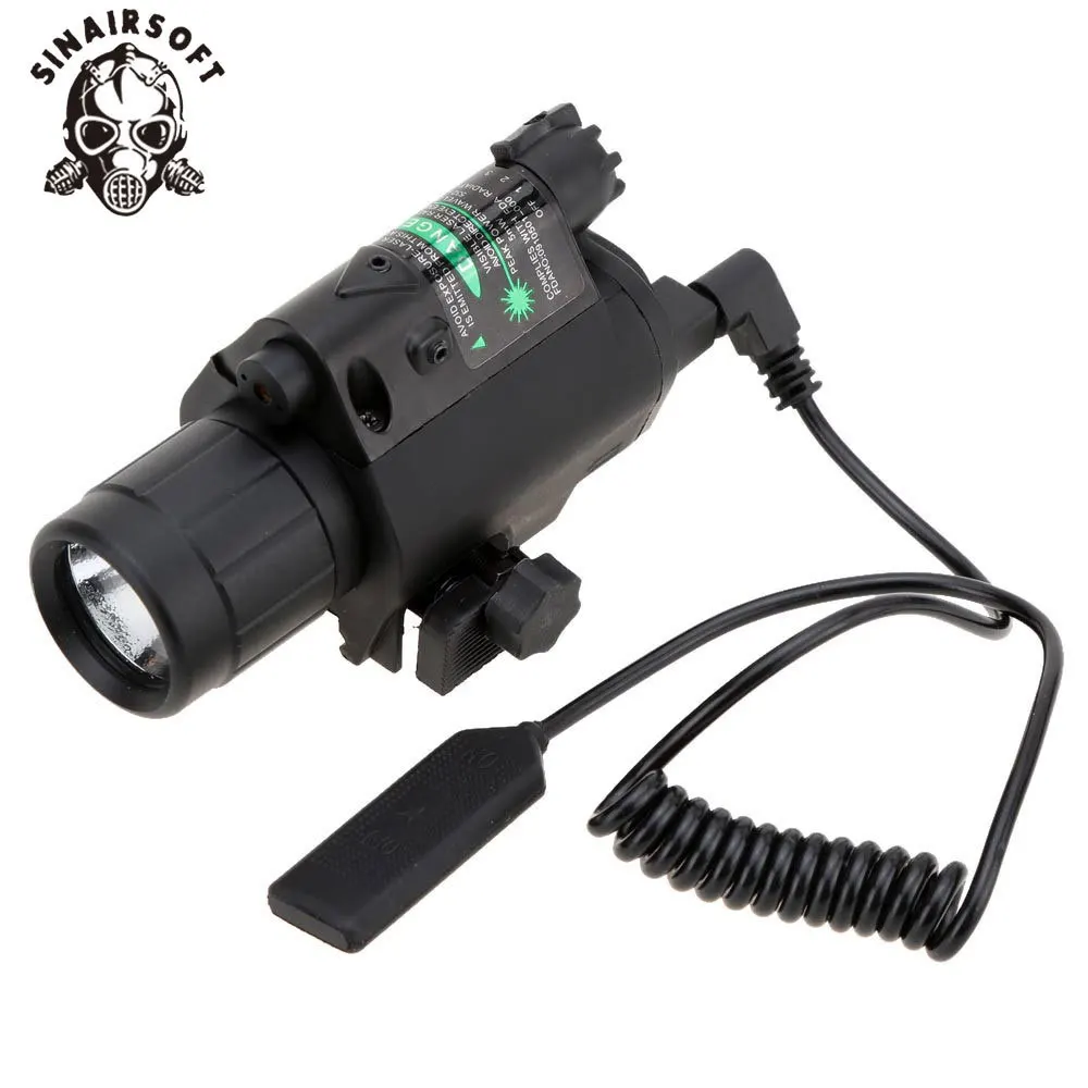 SINAIRSOFT 2 In 1 Airsoft Hunting M6 CREE LED Torch 200LM Sight Tactical Combo/Light Green Laser Flashlight W/Tail Switch | Спорт и
