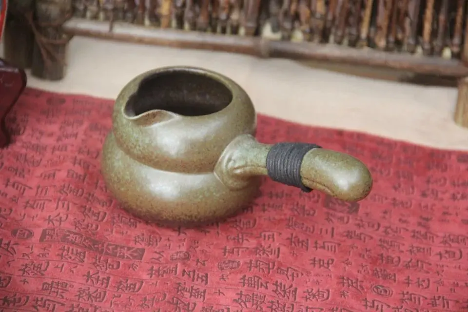 Чайная пурпурная керамика Taoist cup All is good Tea sea Dark green около 210 мл