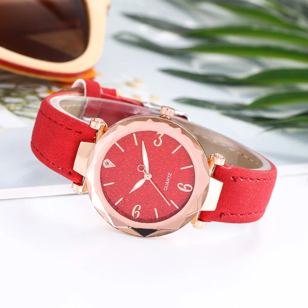 Женские кварцевые часы Vansvar с кожаным ремешком розовое золото аналоговые