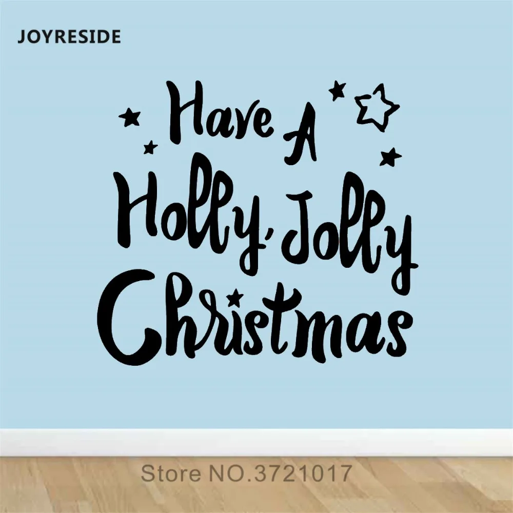 Joyestee имеют Холли Jolly Рождество стены праздник наклейки виниловые спальни