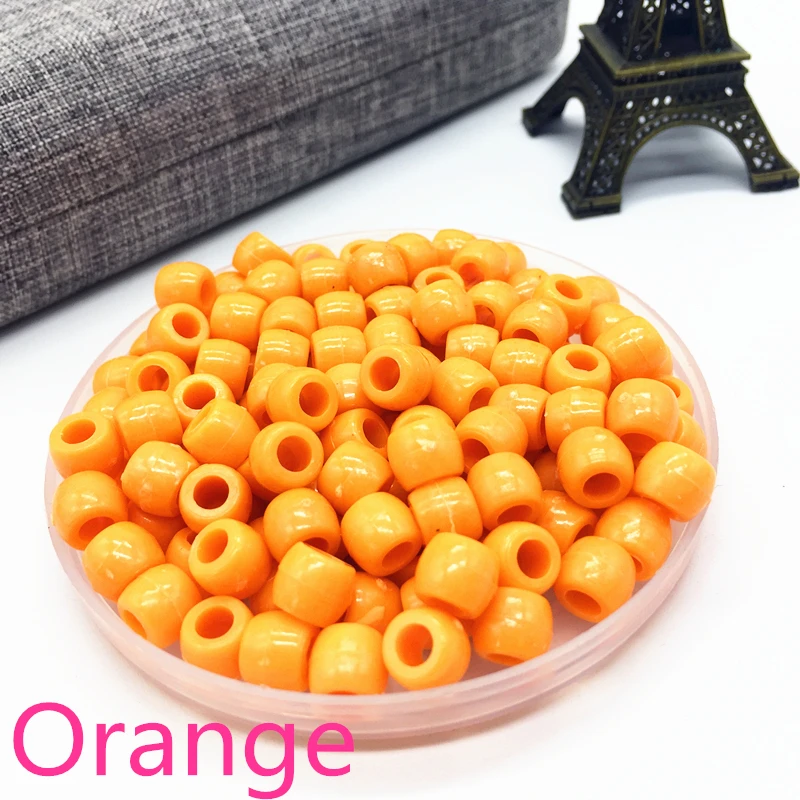 

100pcs 6mm Bracelet Accessories Children Gift DIY Bracelet Earrings Charms Necklace Beads For Jewelry Making Orange