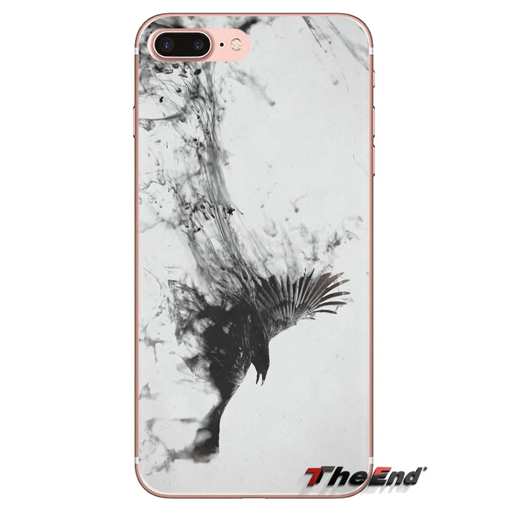Черные и белые мягкие прозрачные чехлы Blackbird Raven для Samsung Galaxy A3 A5 A7 A9 A8 Star A6 Plus 2018 2015