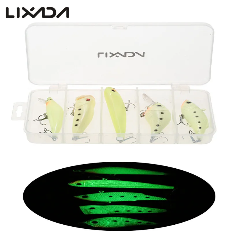 Lixada 5/10 шт. приманка для ночной рыбалки кренкбейт светящаяся блесна карандаш
