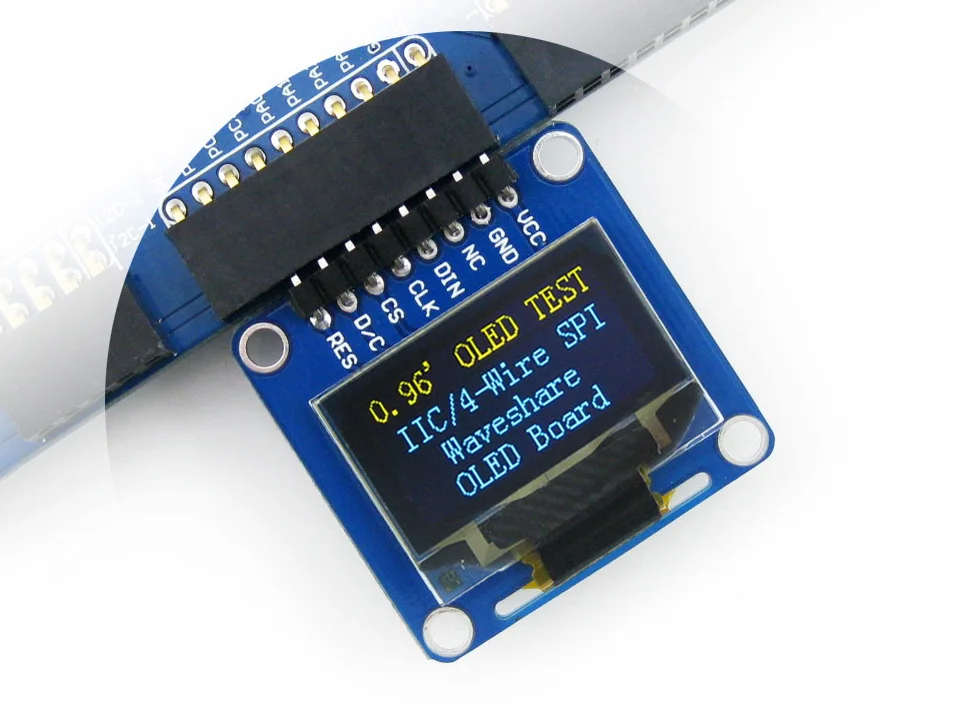 

0,96 дюймовый OLED (A), 0,96 дюймовый дисплей, интерфейсы SPI/I2C, горизонтальный контактный разъем, чип SSD1306, желтый, синий цвет, широкий угол обзора