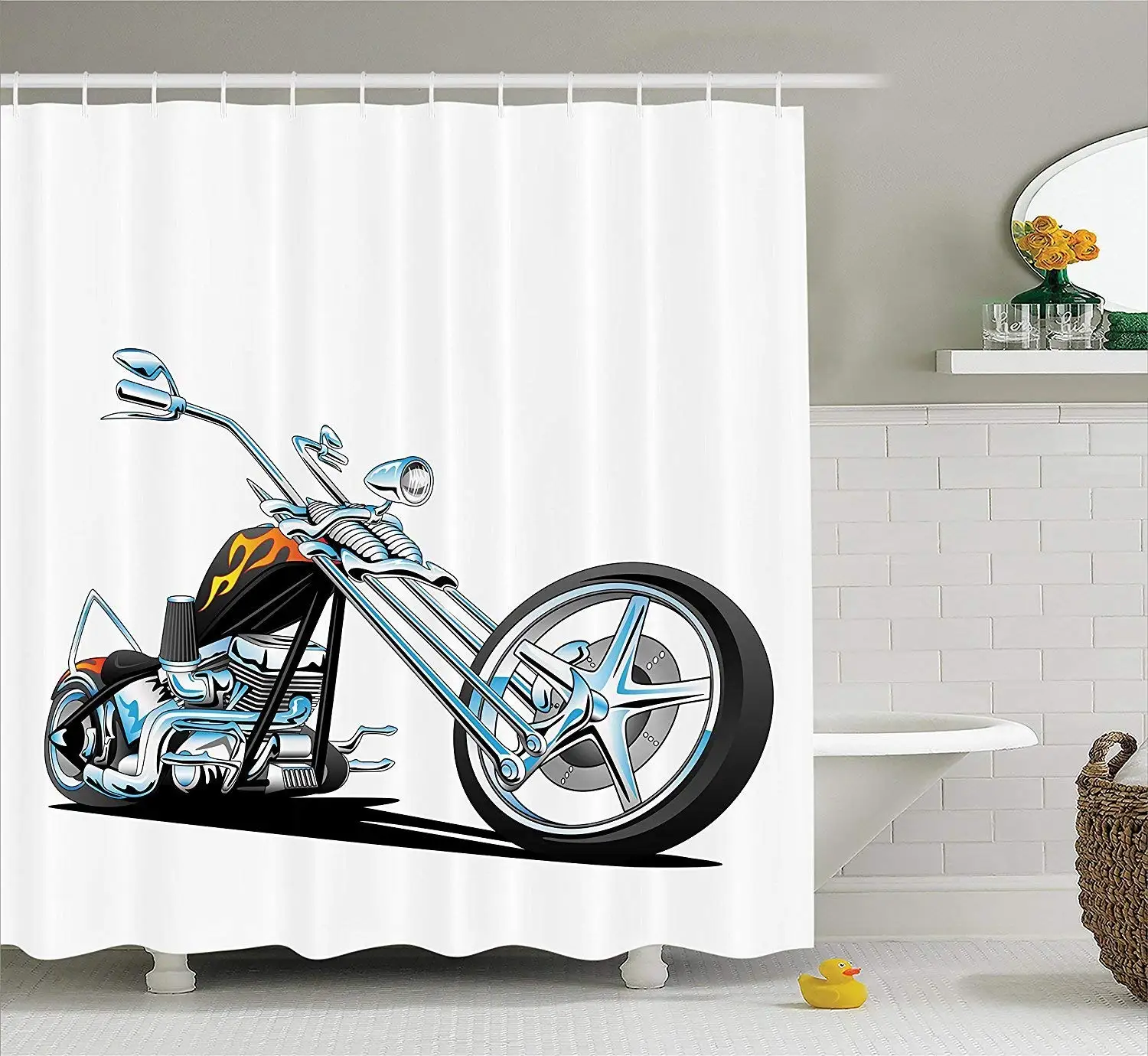 Набор штор для душа Manly Decoration американский Чоппер соревнования на мотоцикле